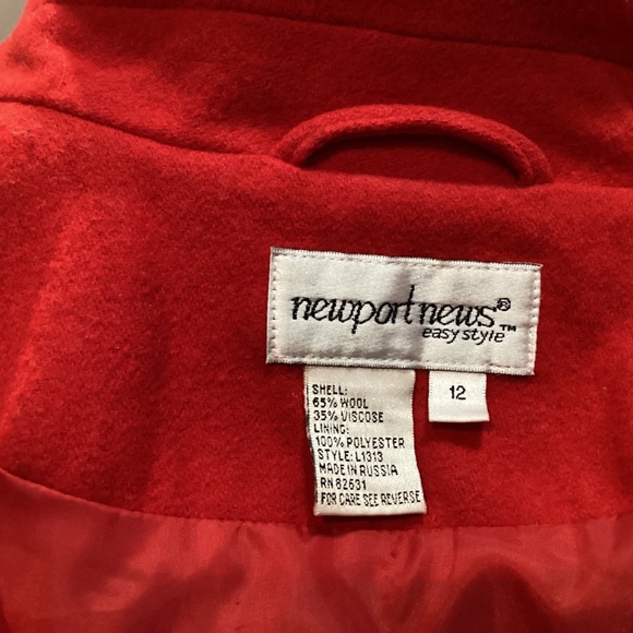 NEWPORT NEWS RED a oat size 12 JUST BEAUTIFUL ❤️ - Picture 4 of 7